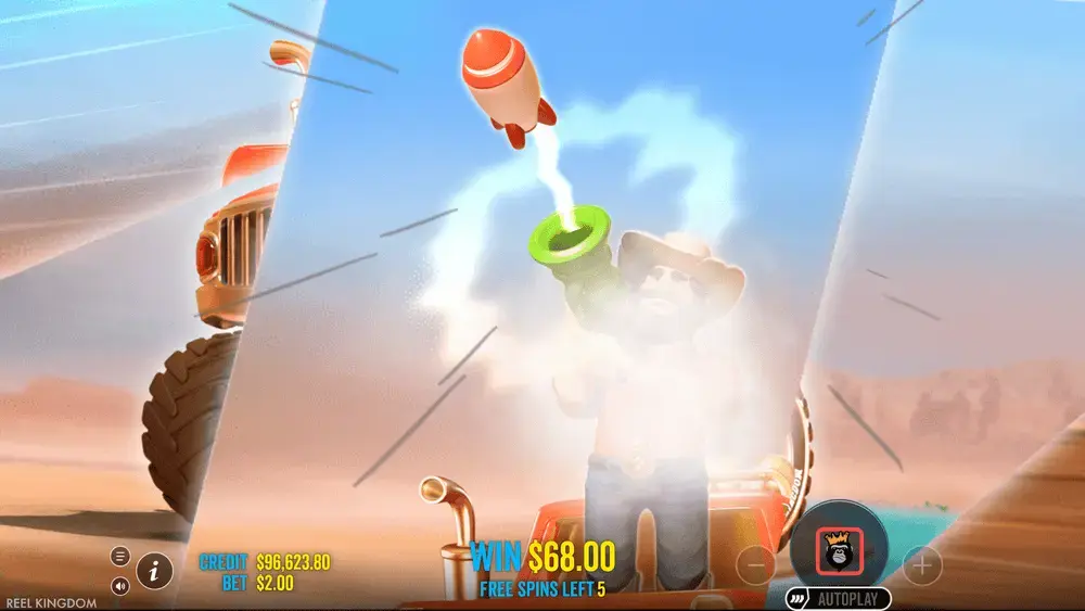 El feature Bazuca de Big Bass Splash reemplazando todos los símbolos por valores monetarios de Peces