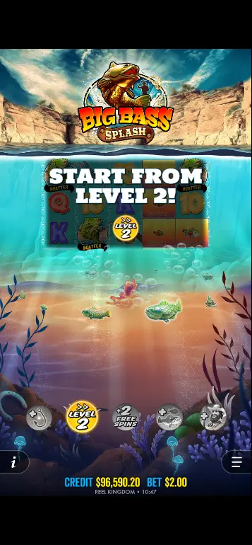 Big Bass Splash pre-round modifier selection screen before free spins