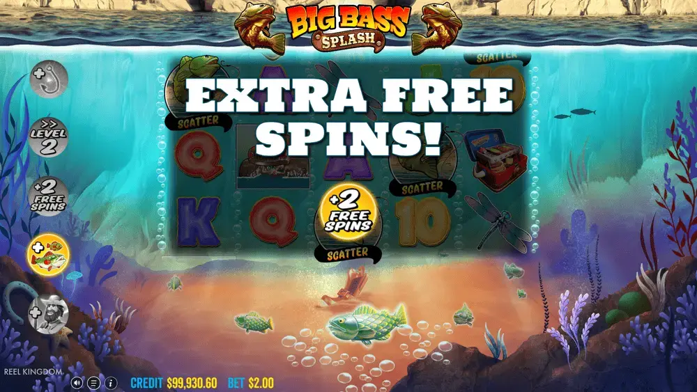 Schermata di selezione dei modificatori pre-round di Big Bass Splash prima dell'inizio dei giri gratuiti